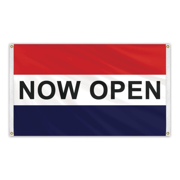 Global Flags Unlimited Now Open Message Flag 3'x5' Banner Flag 205116